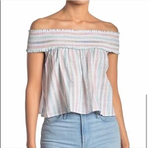 NWT cupcakes and cashmere off the shoulder smocked top.  (JJ129)